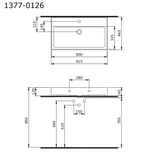 Bocchi Milano 80 cm Çanak Lavabo Parlak Beyaz