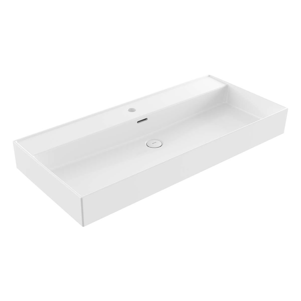 1378-001-0126 Bocchi Milano 100 cm Tezgah Üstü Lavabo Parlak Beyaz