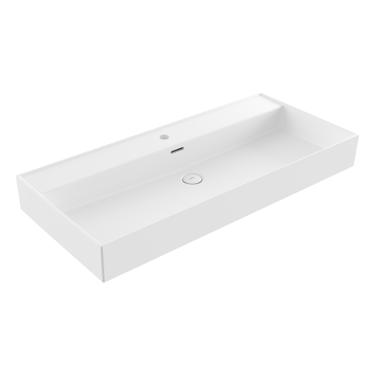 1378-002-0126 Bocchi Milano 100 cm Tezgah Üstü Lavabo Mat Beyaz