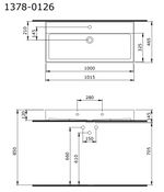 Bocchi Milano 100 cm Tezgah Üstü Lavabo Mat Antrasit