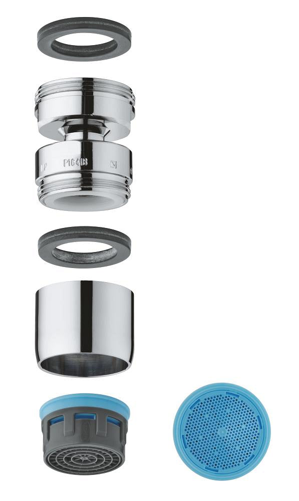 Grohe Lavabo Bataryası Perlatörü Oynar Başlıklı M24 X1 Dış Dişli Krom - 13915000 - GROHE 13915000