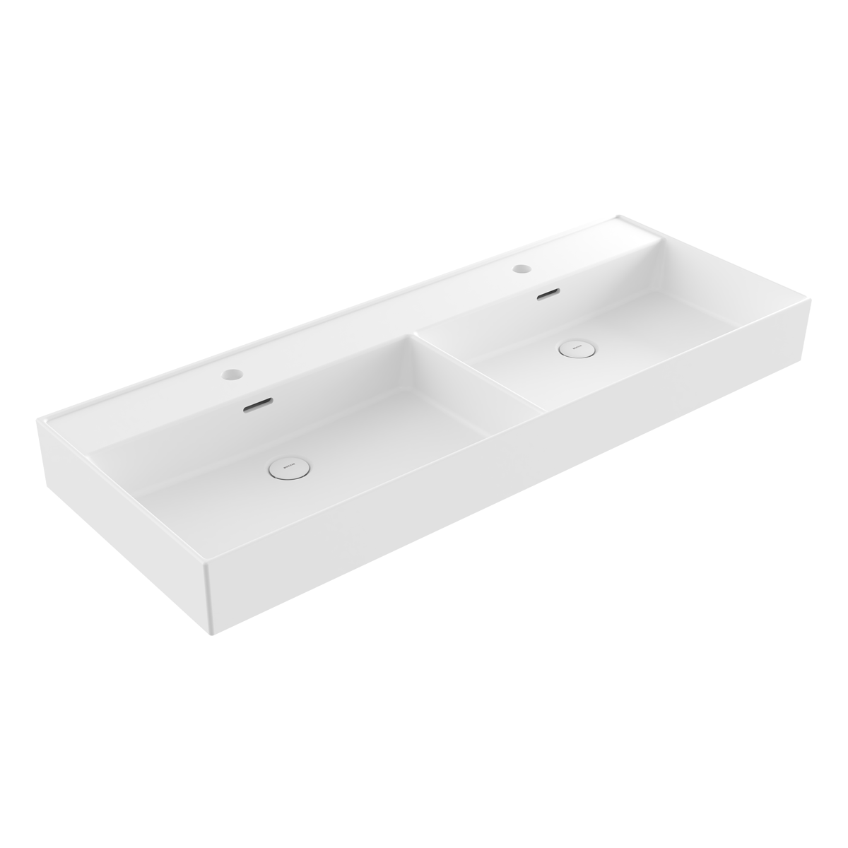 1393-002-0132 Bocchi Milano 120 cm Çift Gözlü Tezgah Üstü Lavabo Mat Beyaz