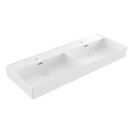 1393-002-0132 Bocchi Milano 120 cm Çift Gözlü Tezgah Üstü Lavabo Mat Beyaz