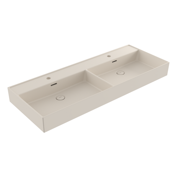 1393-007-0132 Bocchi Milano 120 cm Çift Gözlü Tezgah Üstü Lavabo Mat Yasemin