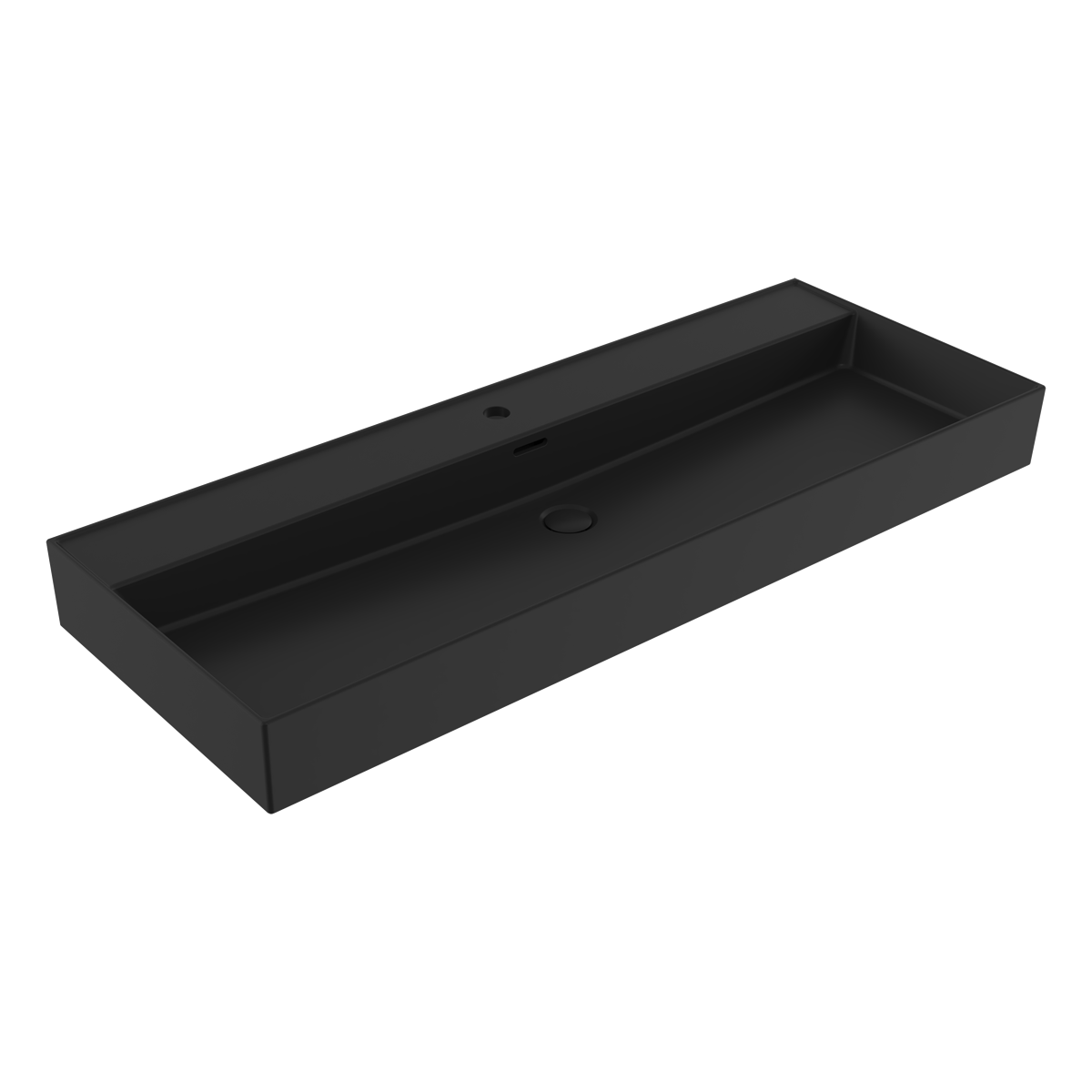 1394-004-0126 Bocchi Milano 120 cm Mat Siyah Tezgah Üstü Lavabo