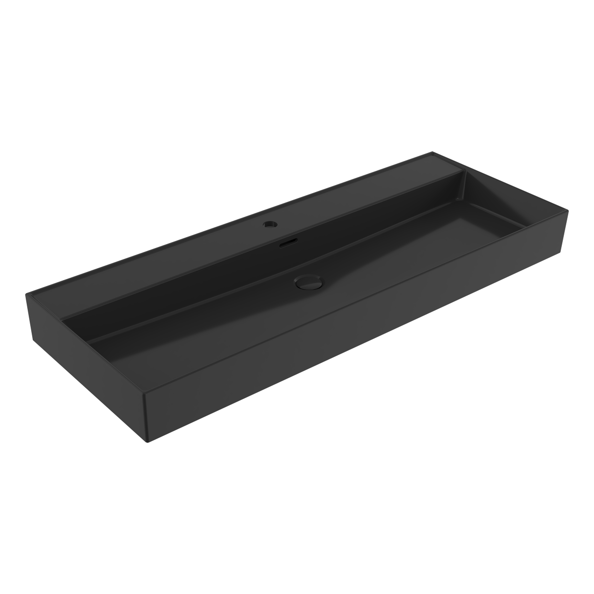 1394-005-0126 Bocchi Milano 120 cm Parlak Siyah Tezgah Üstü Lavabo