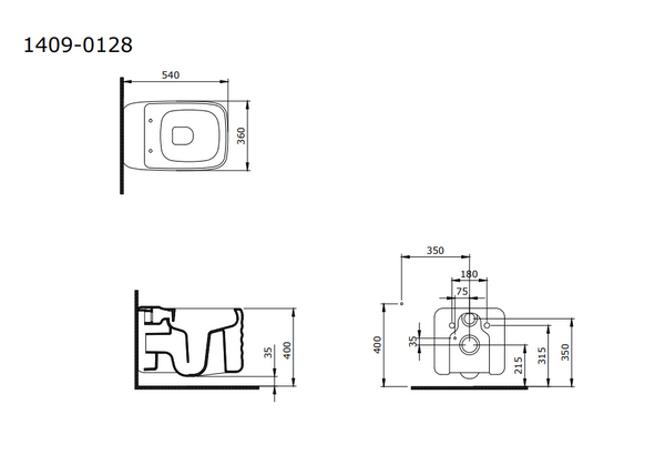 Bocchi New Age Asma Rimless Klozet Parlak Siyah