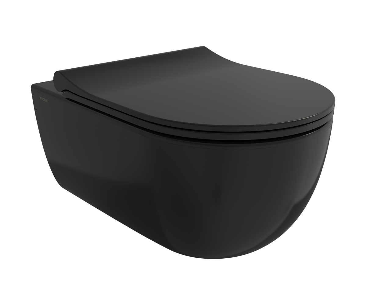 Bocchi V Tondo Rimless Asma Klozet Parlak Siyah