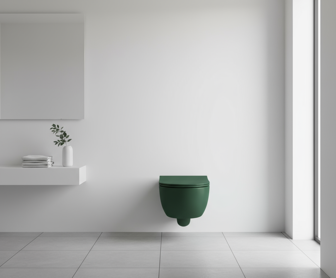 Bocchi V Tondo Rimless Asma Klozet Mat Yeşil