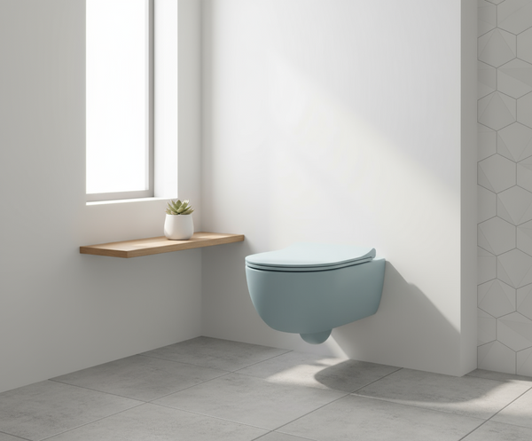 Bocchi V Tondo Rimless Asma Klozet Mat Buz Mavisi