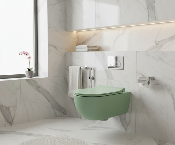 Bocchi V Tondo Rimless Asma Klozet Mat Mint Yeşil