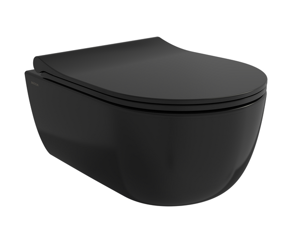 Bocchi V Tondo Rimless Kısa Asma Klozet Parlak Siyah
