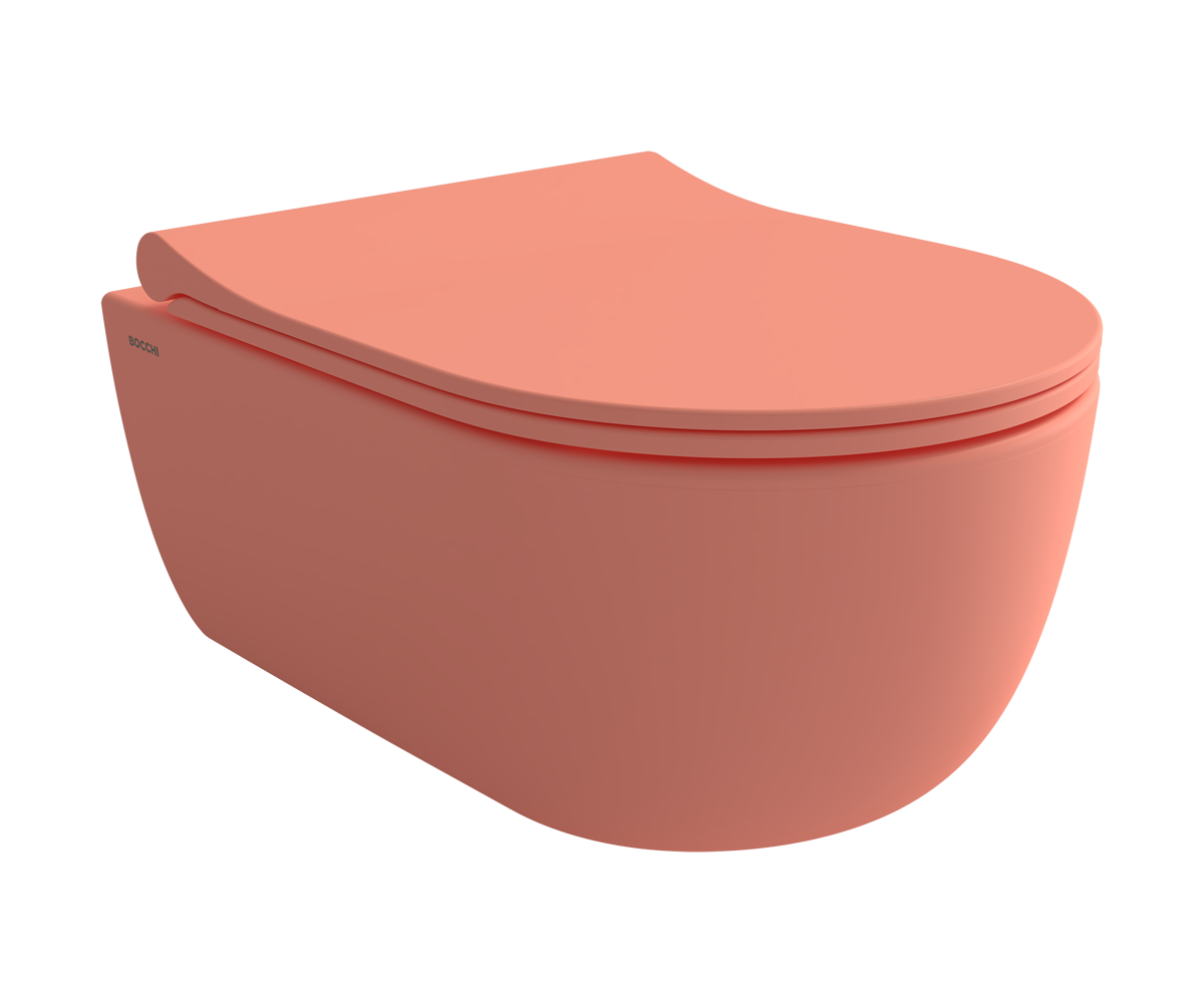Bocchi V Tondo Rimless Kısa Asma Klozet Mat Somon