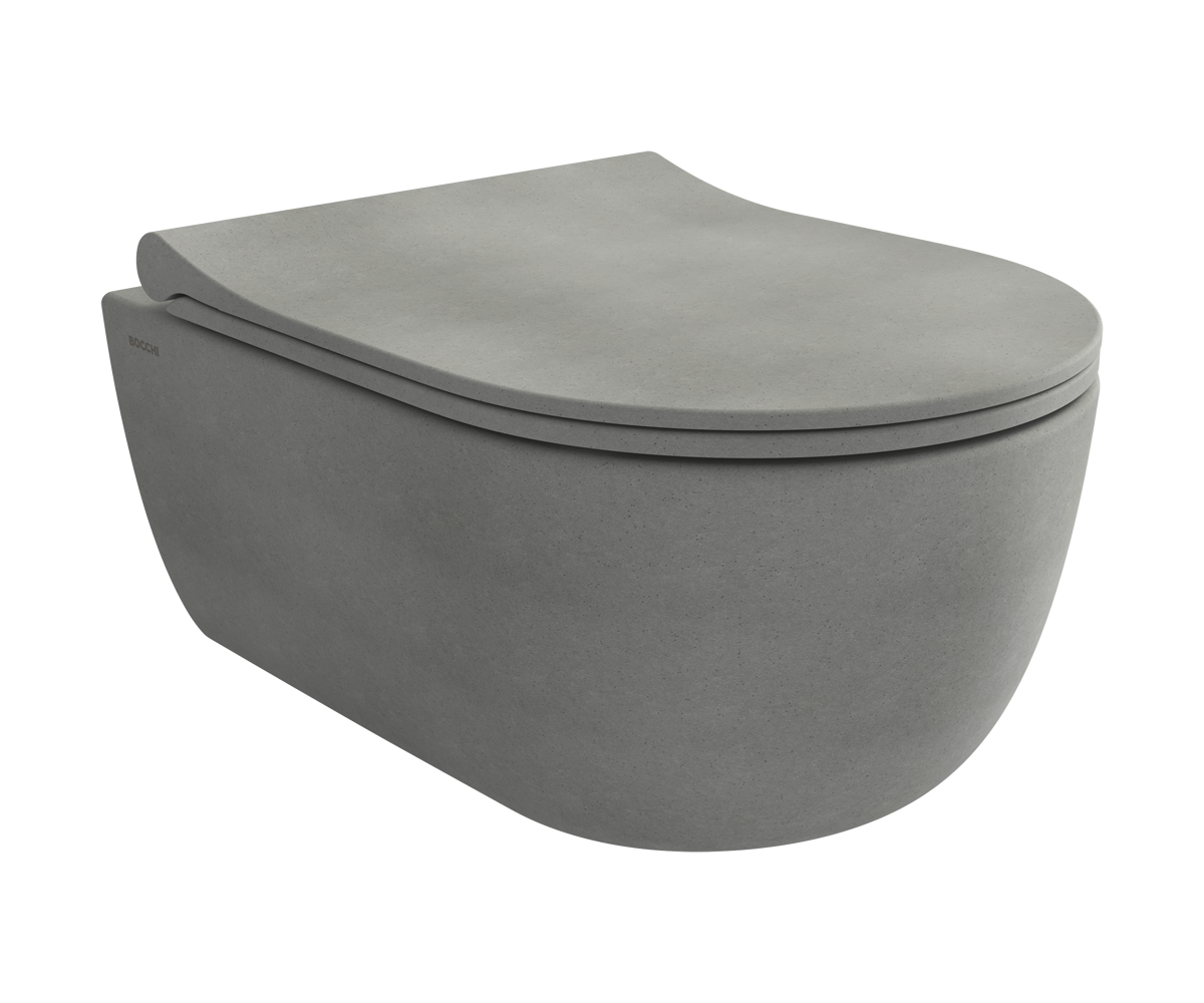 Bocchi V Tondo Rimless Kısa Asma Klozet Mat Beton