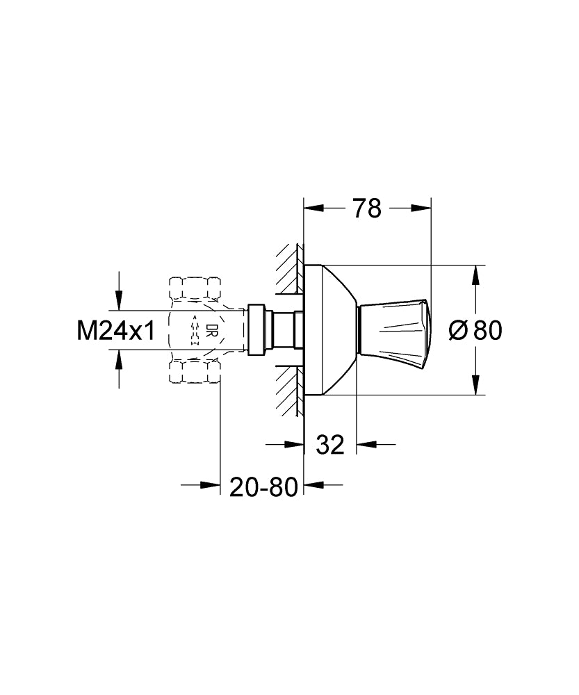 Grohe Costa L Ankastre Stop Valf (Sıva Üstü Grubu)