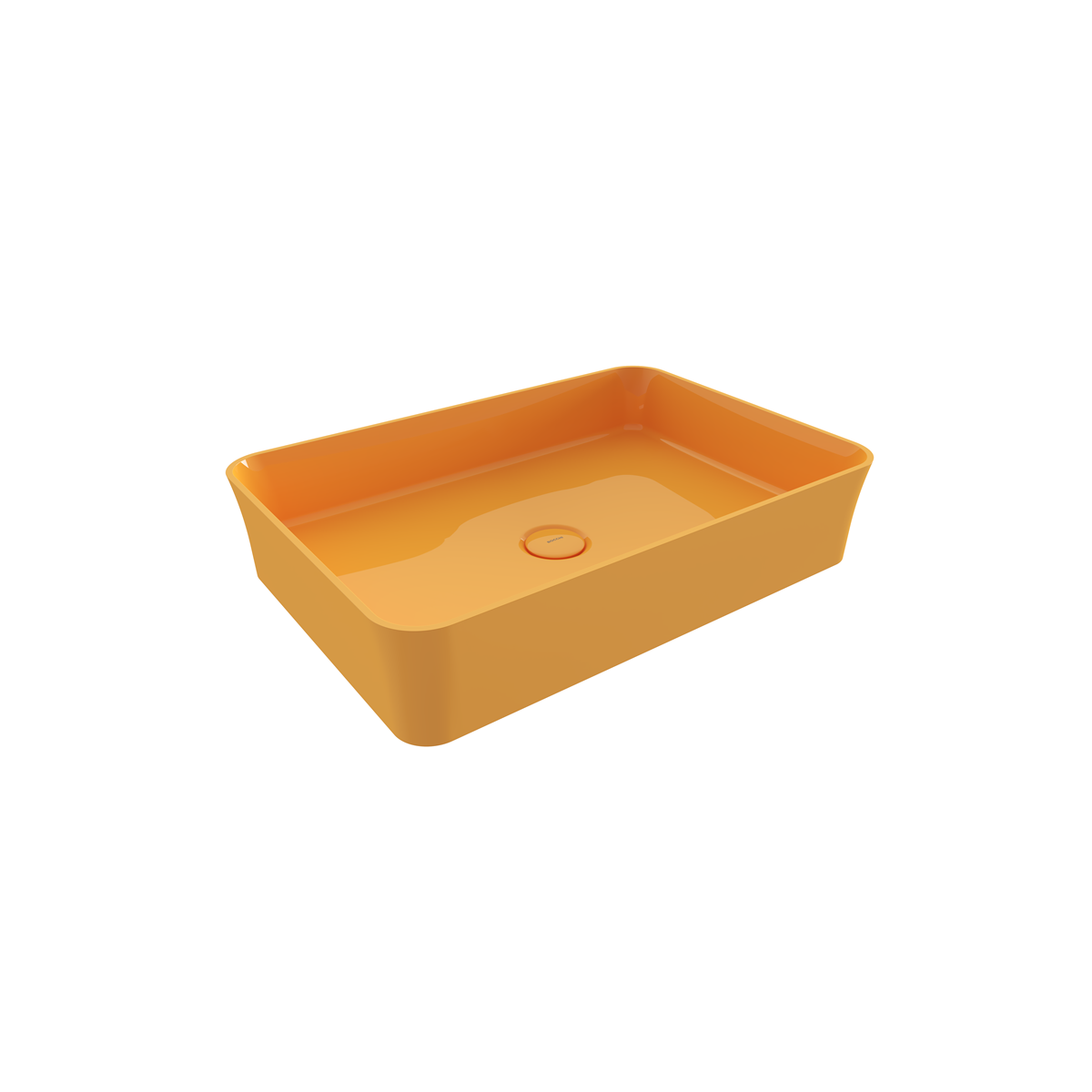 1476-021-0125 Bocchi Slim Line Dikdörtgen Lavabo 55x38 cm Parlak Mandalina Sarısı