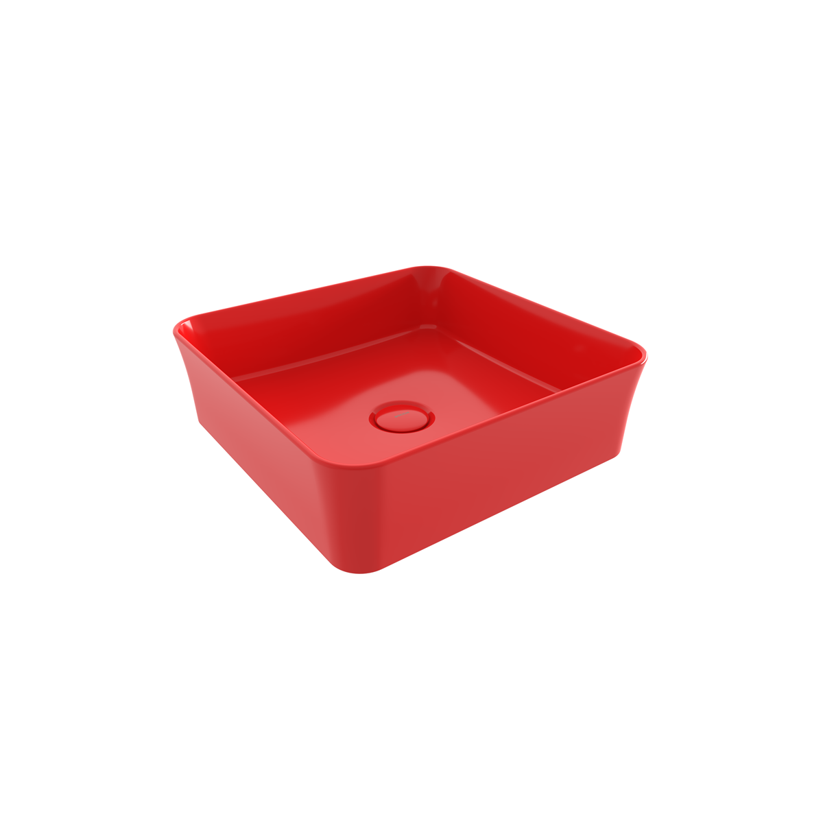 1477-019-0125 Bocchi Slim Line Kare Lavabo 38x38 cm Parlak Kırmızı