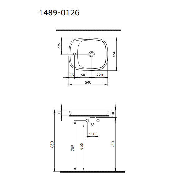 Bocchi Fenice 54 cm Çanak Lavabo P.Burgonya Bordosu