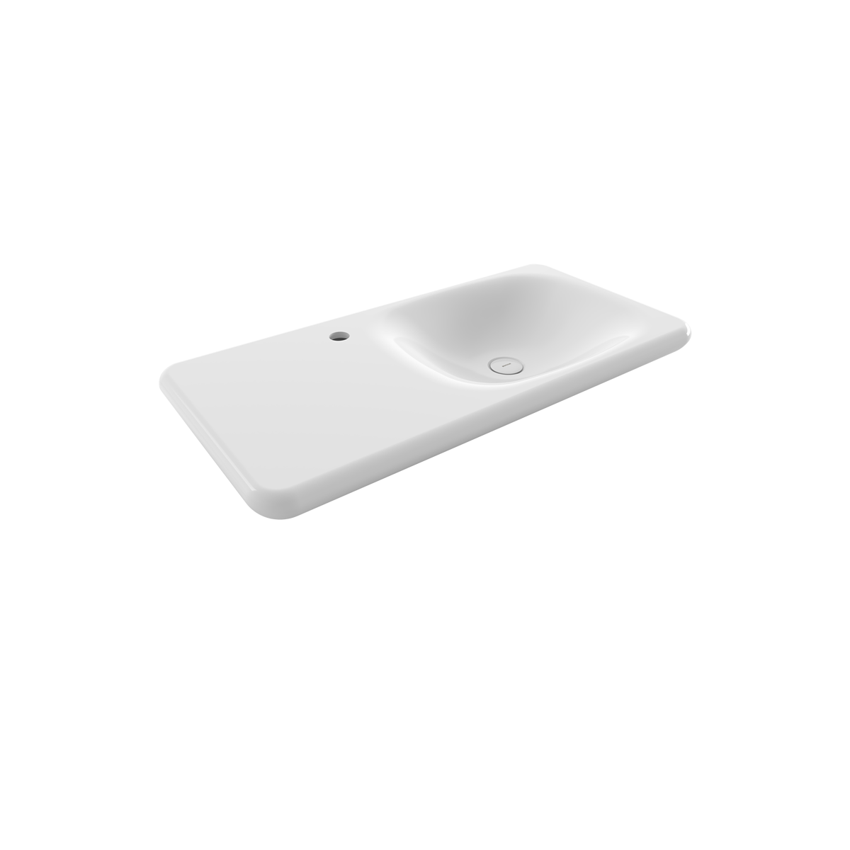 1490-001-0126 Bocchi Fenice 90 cm Etajerli Lavabo Parlak Beyaz