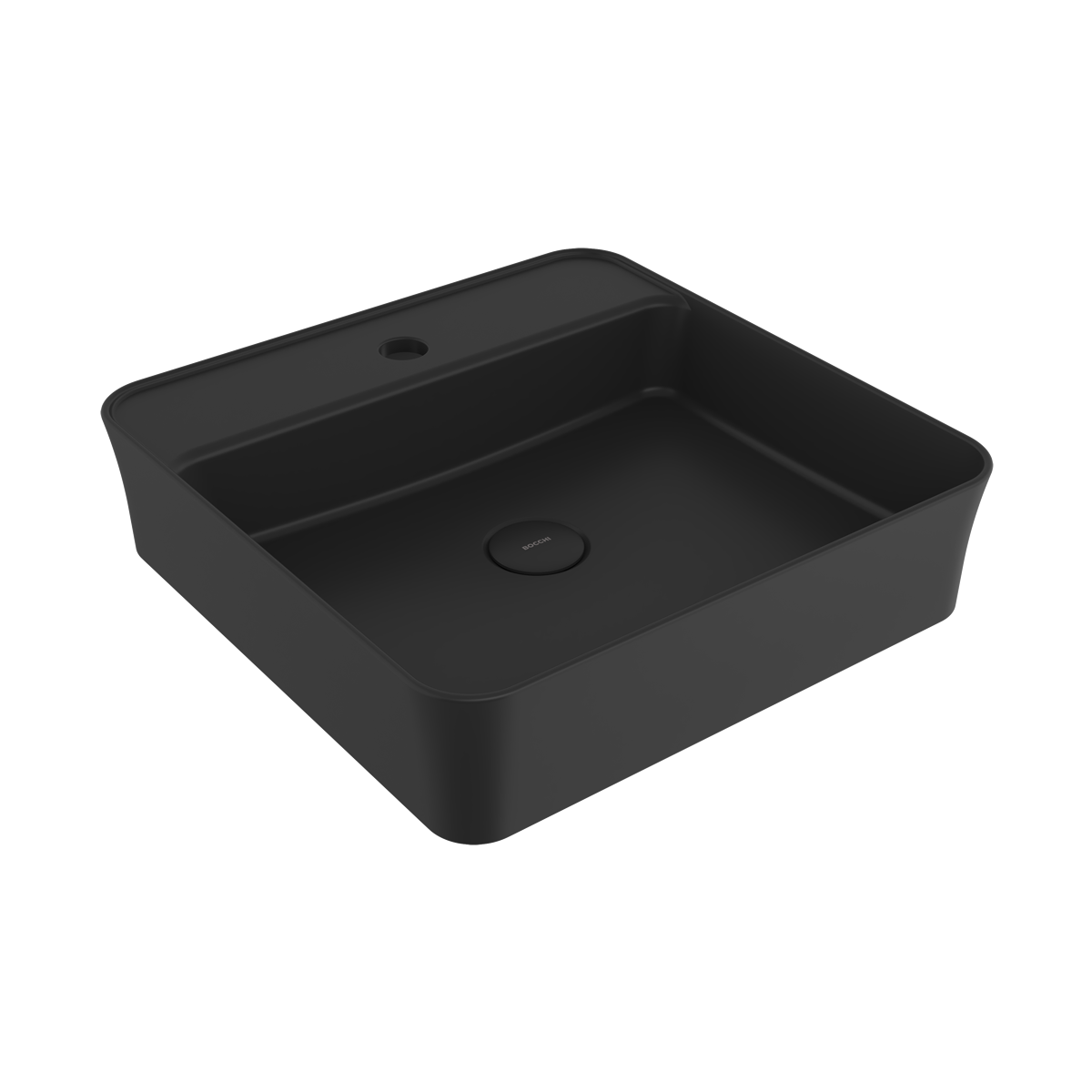 1598-005-0126 Bocchi Slim Line Kare Lavabo 45x45 cm Parlak Siyah
