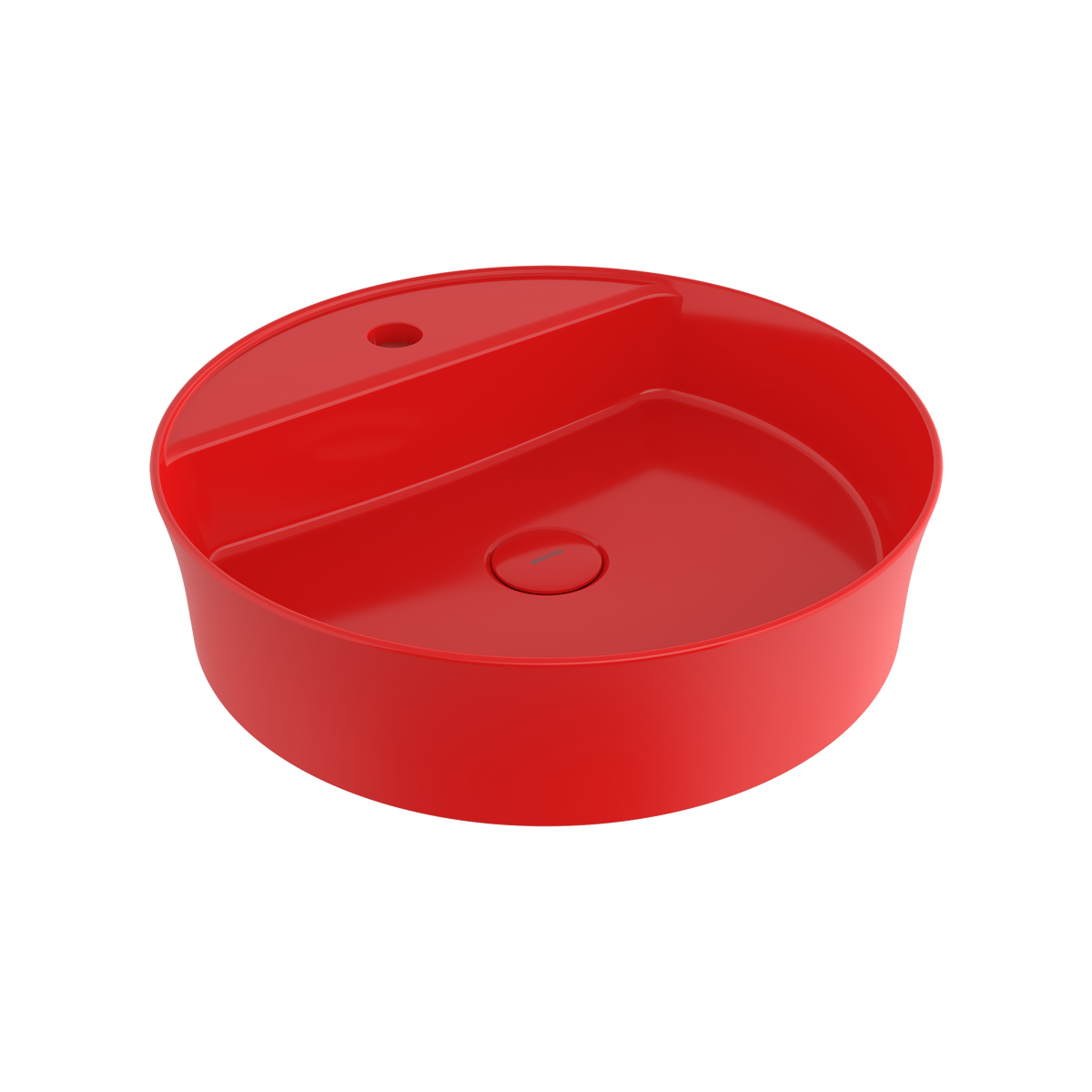1599-019-0126 Bocchi Slim Line Yuvarlak Lavabo Parlak Kırmızı