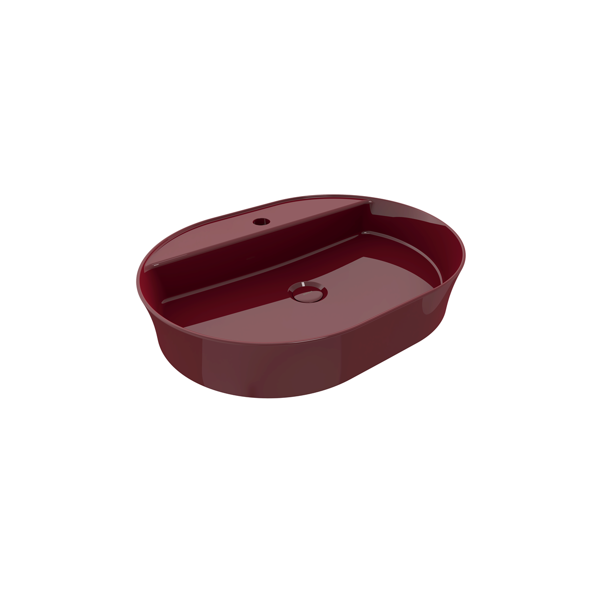 1600-072-0126 Bocchi Slim Line Oval 60x45 cm P.Burgonya Bordosu