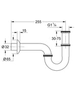 Grohe U Tipi Lavabo Sifonu, Krom