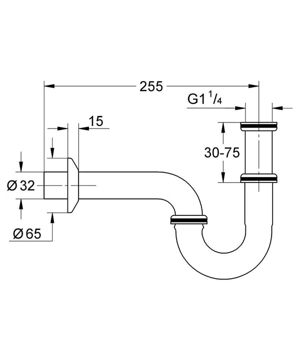 Grohe U Tipi Lavabo Sifonu, Krom