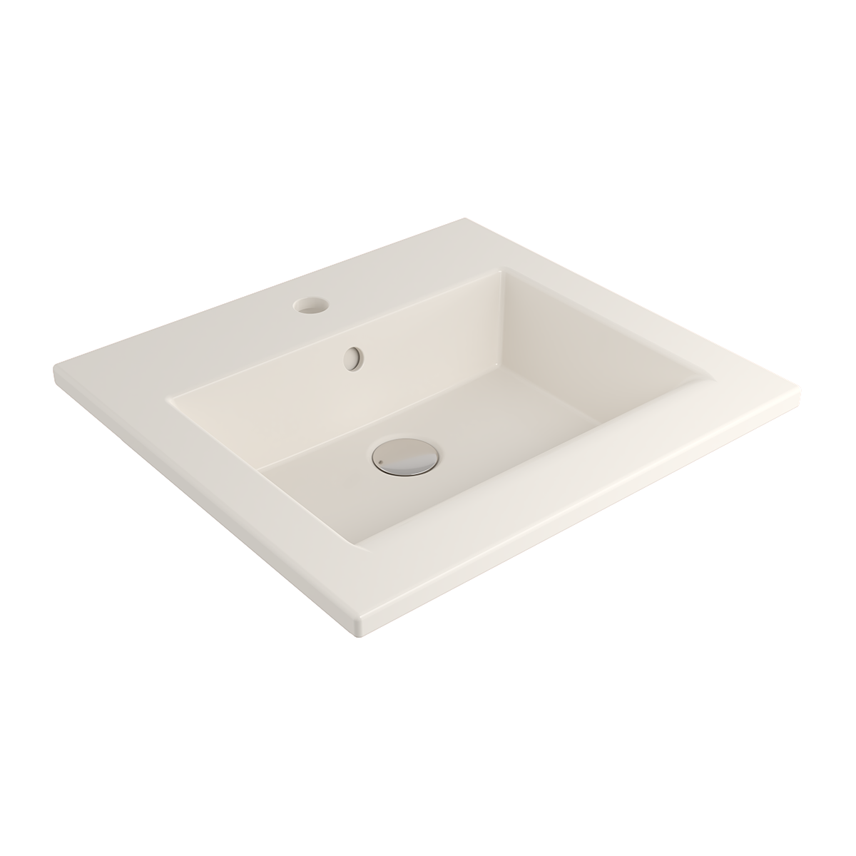 1643-014-0126 Bocchi Milano Etajerli Lavabo 50 cm Parlak Bisküvi