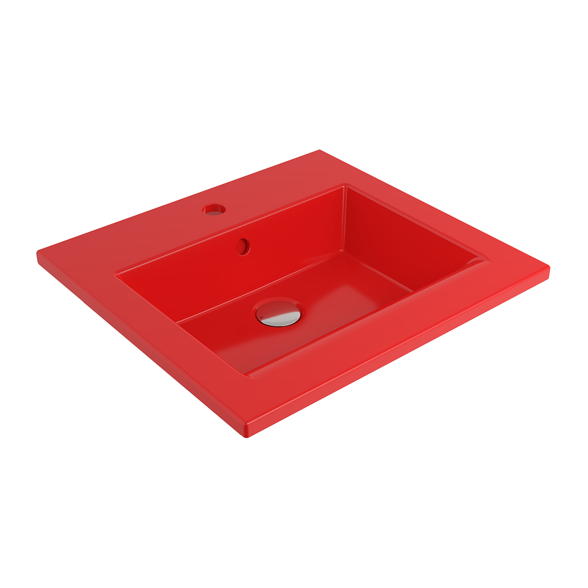 1643-019-0126 Bocchi Milano Etajerli Lavabo 50 cm Parlak Kırmızı
