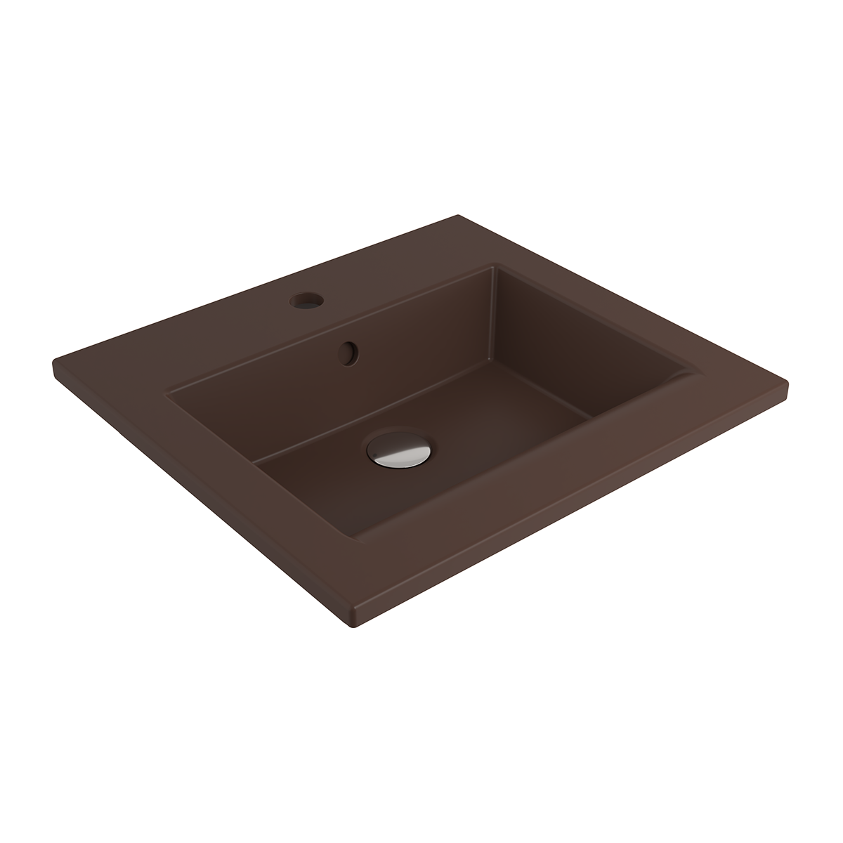 1643-025-0126 Bocchi Milano Etajerli Lavabo 50 cm Mat Kahve