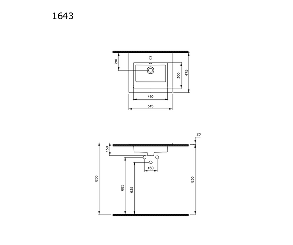 Bocchi Milano Etajerli Lavabo 50 cm P. Burgonya Bordosu