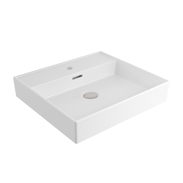 1644-001-0126 Bocchi Milano 50 cm Lavabo Batarya Delikli Parlak Beyaz