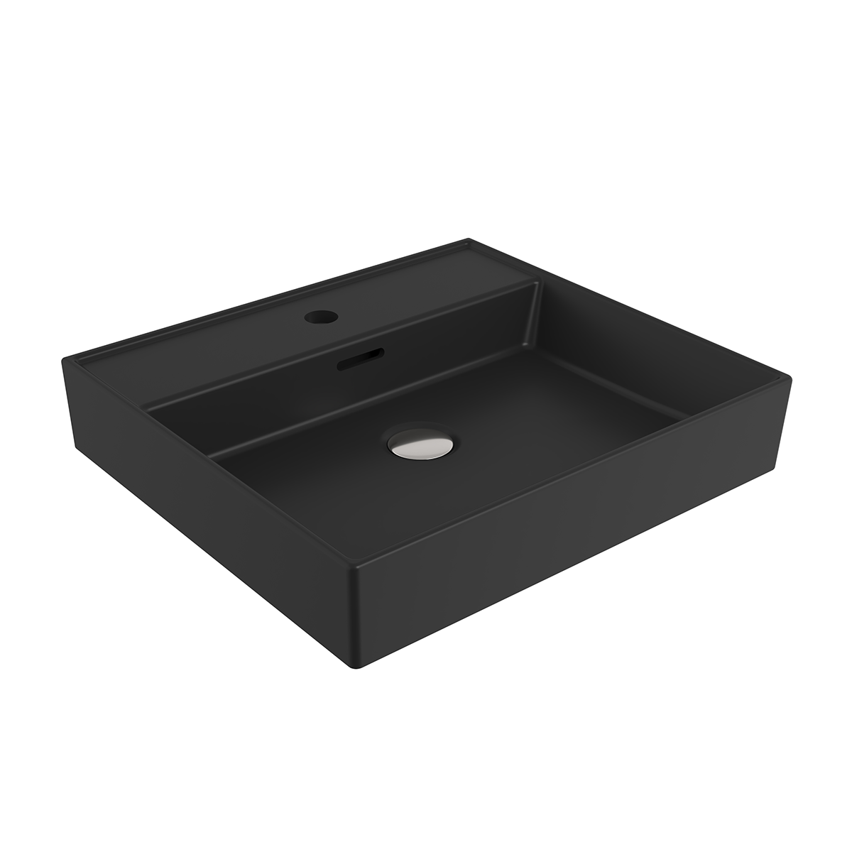 1644-004-0126 Bocchi Milano 50 cm Lavabo Batarya Delikli Mat Siyah