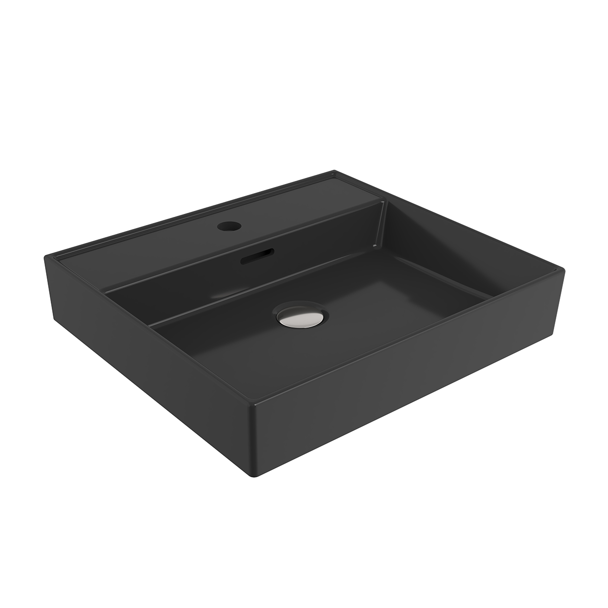 1644-005-0126 Bocchi Milano 50 cm Lavabo Batarya Delikli Parlak  Siyah