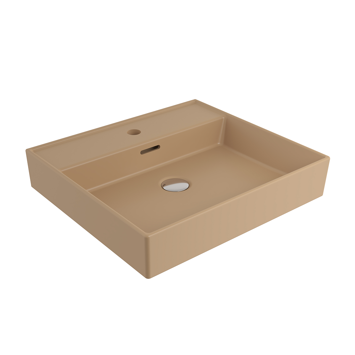 1644-011-0126 Bocchi Milano 50 cm Lavabo Batarya Delikli Mat Kaşmir