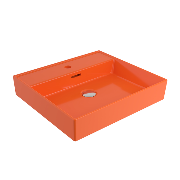 1644-012-0126 Bocchi Milano 50 cm Lavabo Batarya Delikli Parlak Turuncu