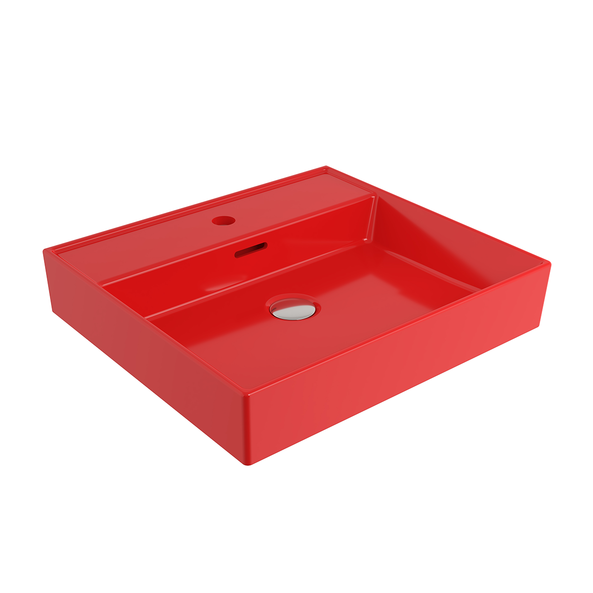 1644-019-0126 Bocchi Milano 50 cm Lavabo Batarya Delikli Parlak Kırmızı