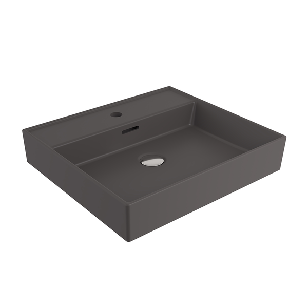 1644-020-0126 Bocchi Milano 50 cm Lavabo Batarya Delikli Mat Antrasit