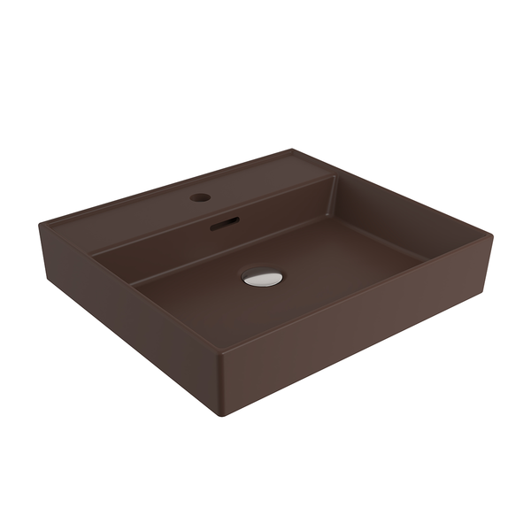1644-025-0126 Bocchi Milano 50 cm Lavabo Batarya Delikli Mat Kahve