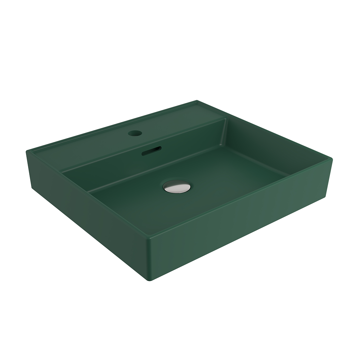 1644-027-0126 Bocchi Milano 50 cm Lavabo Batarya Delikli Mat Yeşil