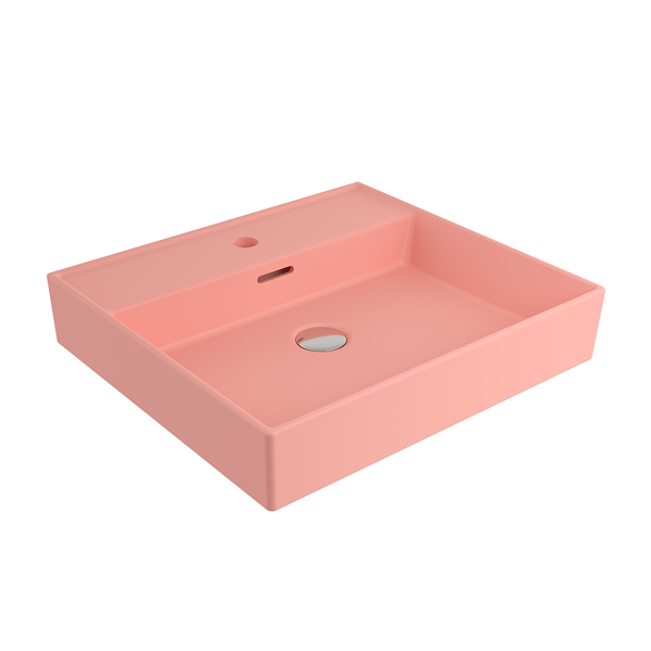 1644-032-0126 Bocchi Milano 50 cm Lavabo Batarya Delikli Mat Somon