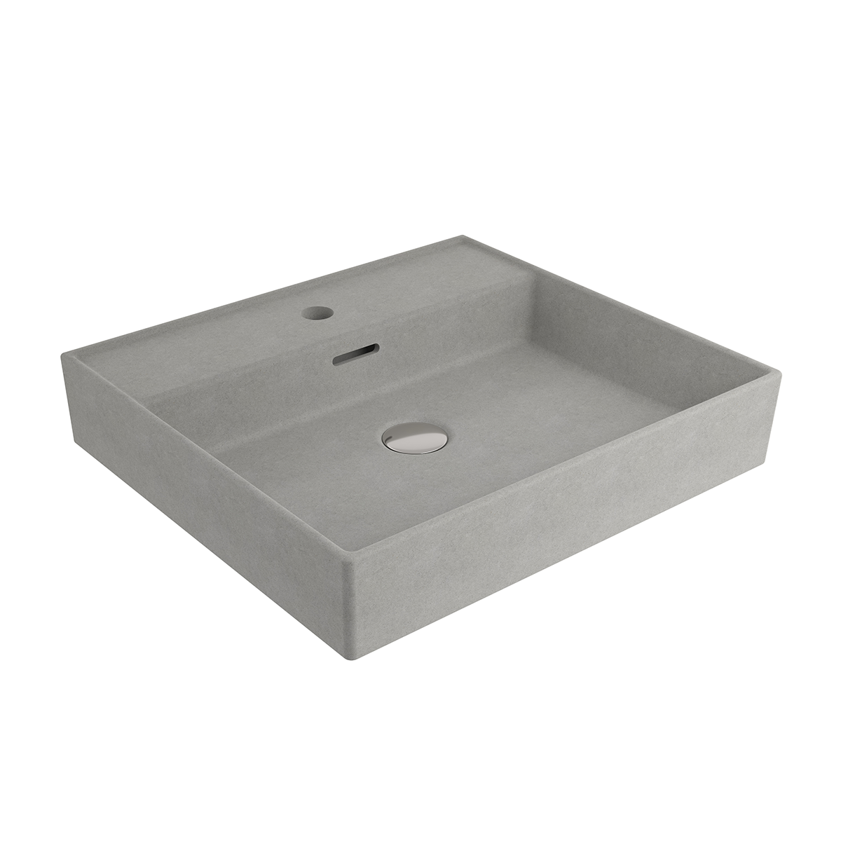 1644-069-0126 Bocchi Milano 50 cm Lavabo Batarya Delikli Mat Beton