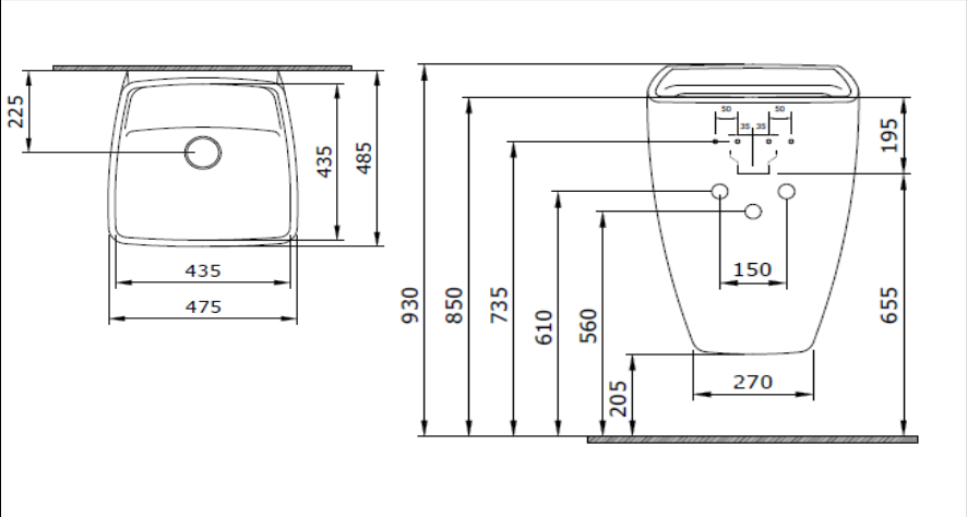 Bocchi New Age Monoblok Lavabo Mat Antrasit