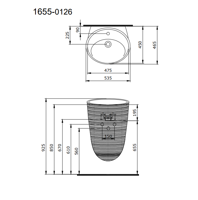 Bocchi Strata Monoblok Lavabo Mat Antrasit