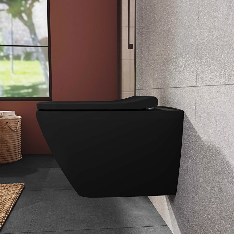 VitrA Integra Square Slim Klozet Kapağı, Yavaş Kapanır Sök Tak, Mat Siyah