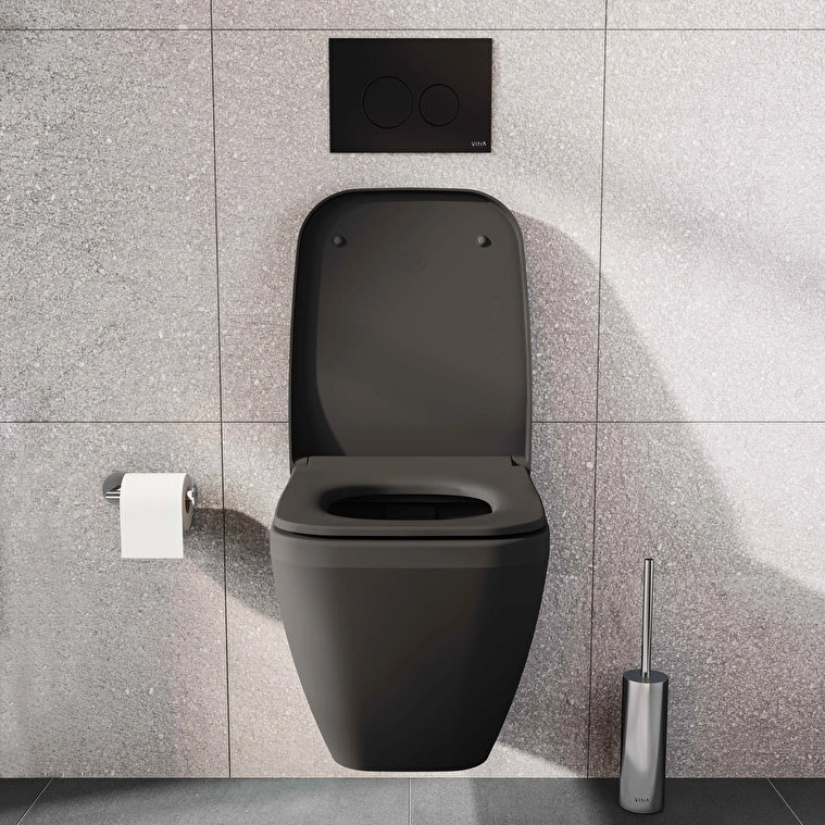 VitrA Integra Square Slim Klozet Kapağı, Yavaş Kapanır Sök Tak, Mat Siyah