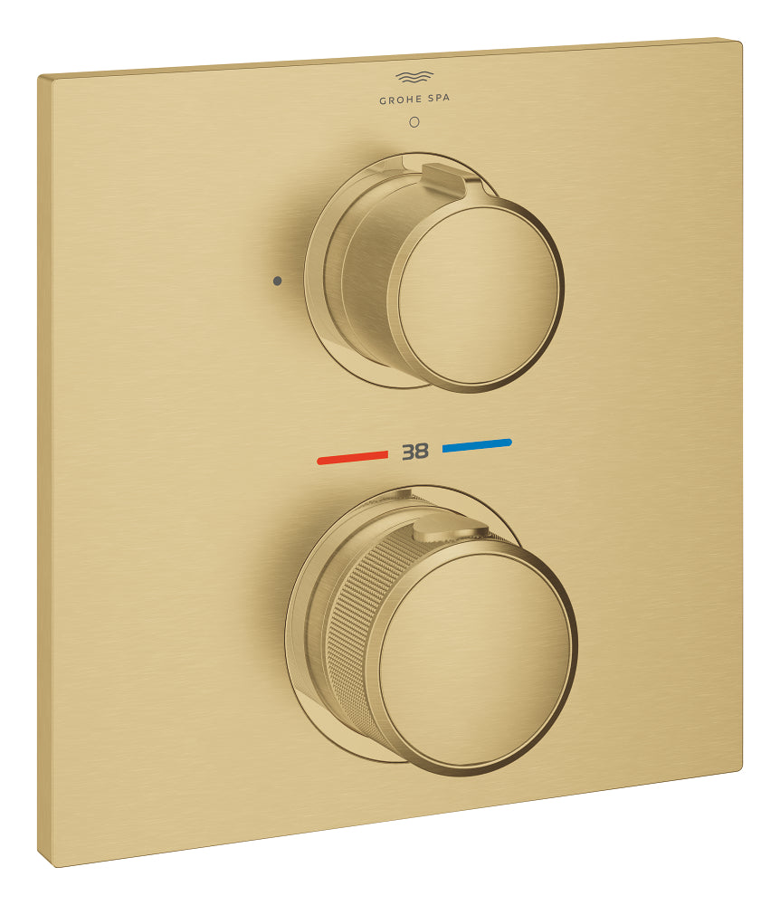 Grohe Allure Ankastre Termostatik Duş Bataryası (Sıva Üstü Grubu), Fırçalı Altın - GROHE 19380GN2