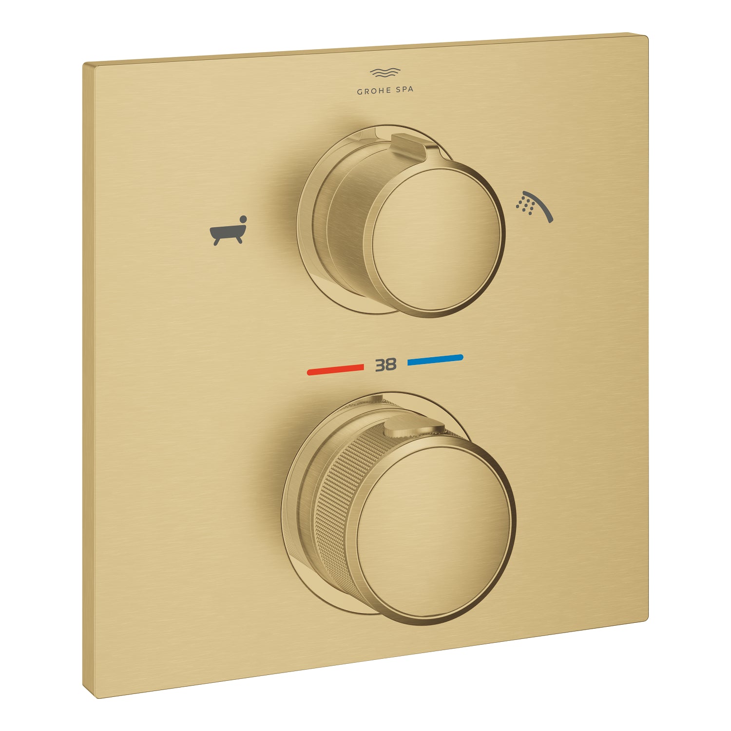 Grohe Allure Termostatik Ankastre Banyo ve Duş Bataryası (Sıva Üstü Grubu), 2 Yollu, Fırçalı Altın - alternatif görünüm - GROHE 19446GN2