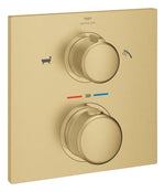 Grohe Allure Termostatik Ankastre Banyo ve Duş Bataryası (Sıva Üstü Grubu), 2 Yollu, Fırçalı Altın - GROHE 19446GN2